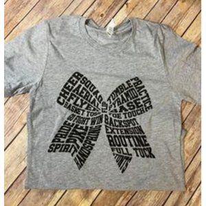 Cheerleading Cheer Words Graphic Tshirt Gray